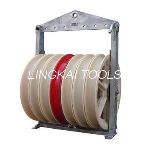 50kN Overhead Line Stringing Construction Tool na Seven-Wheel Conductor Stringing Pulley Blocks