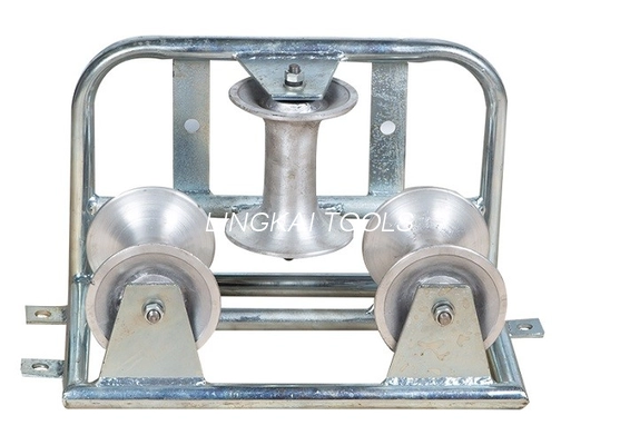 Galvanized Triple Cable Pulling Roller, Aluminum Cable Corner Roller