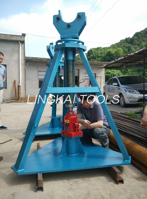 Heavy Duty 50T Tower Erection Tools Cabel Drum Stand With Hydraulic Jack Para sa Pagpapalabas ng Wire