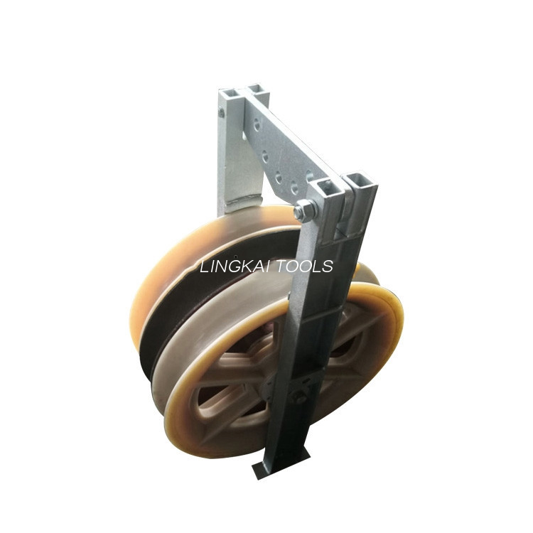 822mm Malaking Diameter Transmission Overhead Cable Roller Nylon Sheave Block Pulley na May Tatlong Gulong