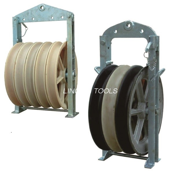 660x100 Three Nylon Sheave Pilot Buundle Condcutor Stringing Block Para sa Power Construction