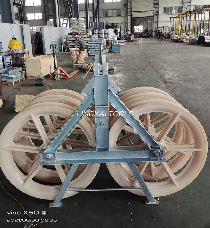 Tandem Sheaves Pulley Blocks Para sa Stringing 2 O 3 Conductor