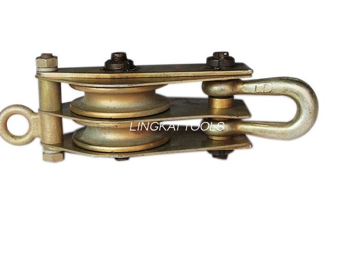 Two Wheels Hoisting Block Cable Pulling Pulley Round Eye Type 5T Gawa Sa Bakal