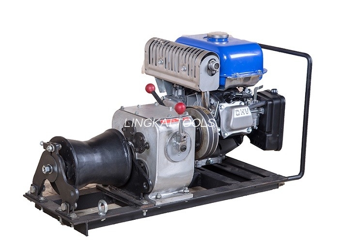 JJM1Q Line Construction 1 Ton Winch , Cable Pulling Gasoline Powered Winch