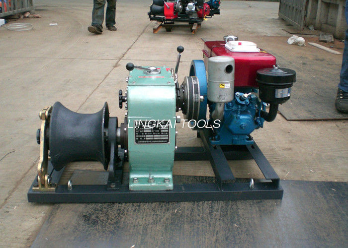 Diesel Engine 5 Ton Winch , Electrical Power Line Construction High Speed ​​Winch