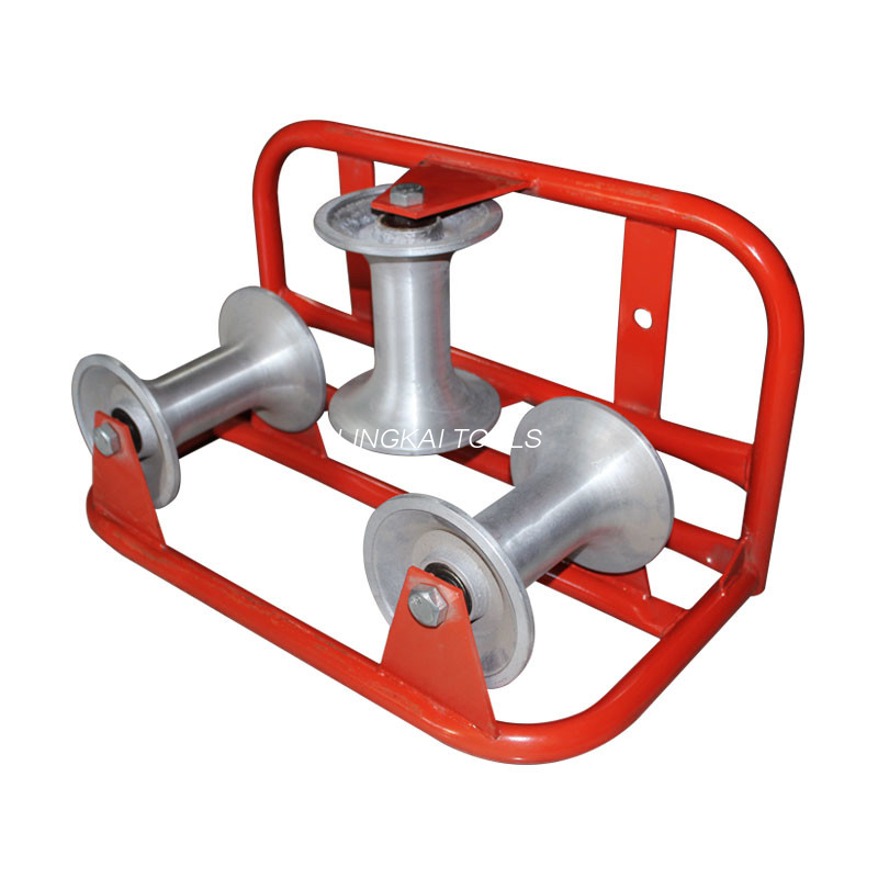 1T Rated Load Mga Tool sa Paghila ng Electrical Cable Tri - Roller Corner Cable Roller Assembly