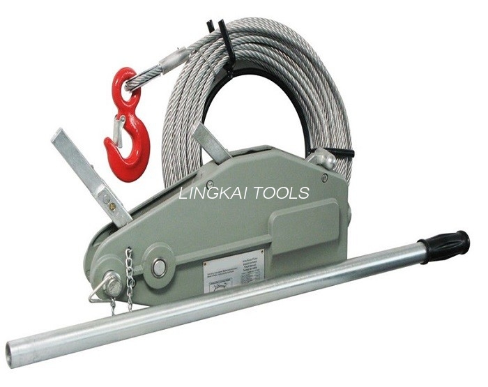 4 T Manual Cable Pulling Winch Machine / Tirfor Winch Na May 20M Wire Rope