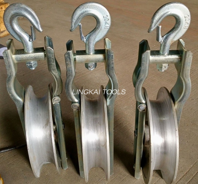 Single Aluminum Cable Paghila ng Pulley SHD 20 KN Conductor Stringing Block