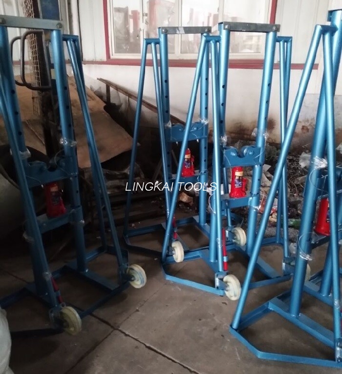 Spindle Bar Hydraulic High Lift Jack Nakatayo ng 10T Para sa Dala ng Cable Reel