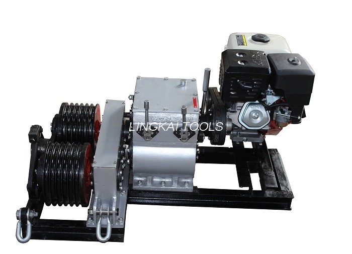 Winch 5T na Pinapatakbo ng Honda Gasoline Engine na May Dalawang Cable Drum Para sa Wire Rope Pulling