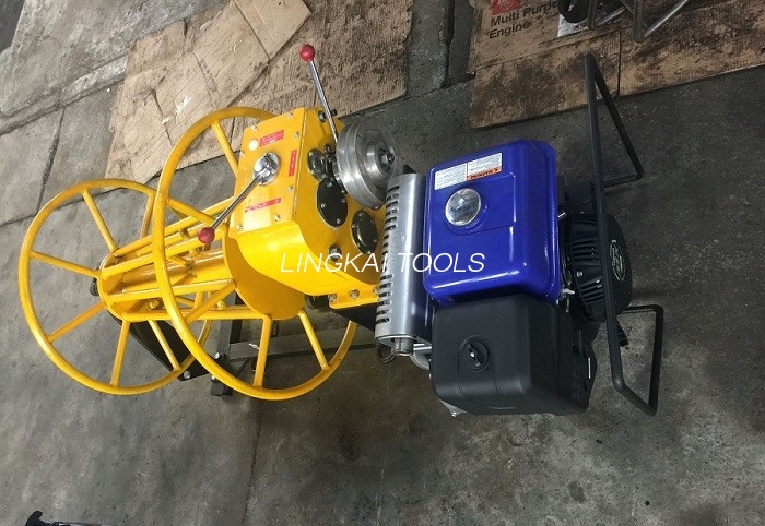 3 Ton Diesel Engine Wire Stringing Machine, Wire Take Up Winch With Wire Rope