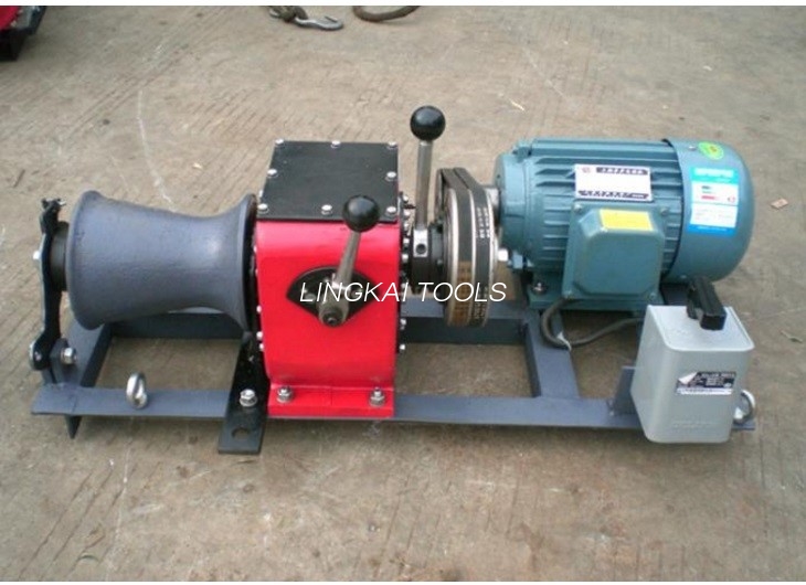 Maliit na Banayad na 1 Ton Cable Winch Puller Wire Rope Paghila ng Winch 2.2KW Eletro Motor