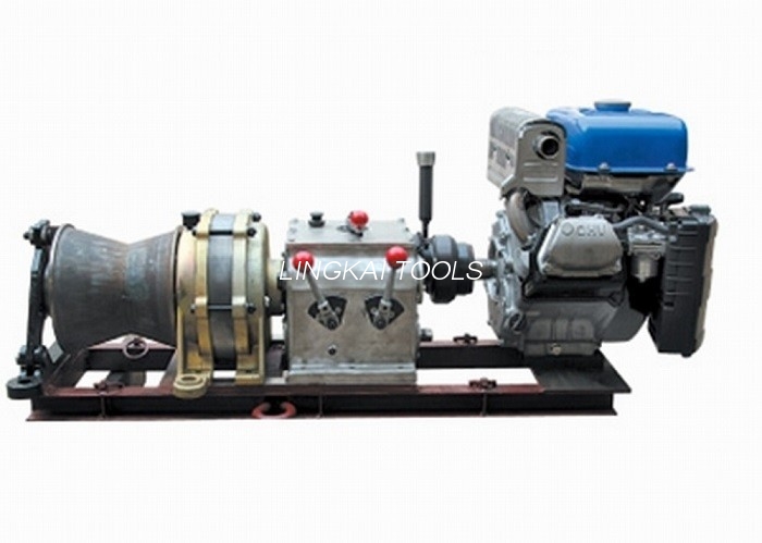 Cable Pulling Engine Winch / 5 Ton Gasoline Planetary Gearbox Winch