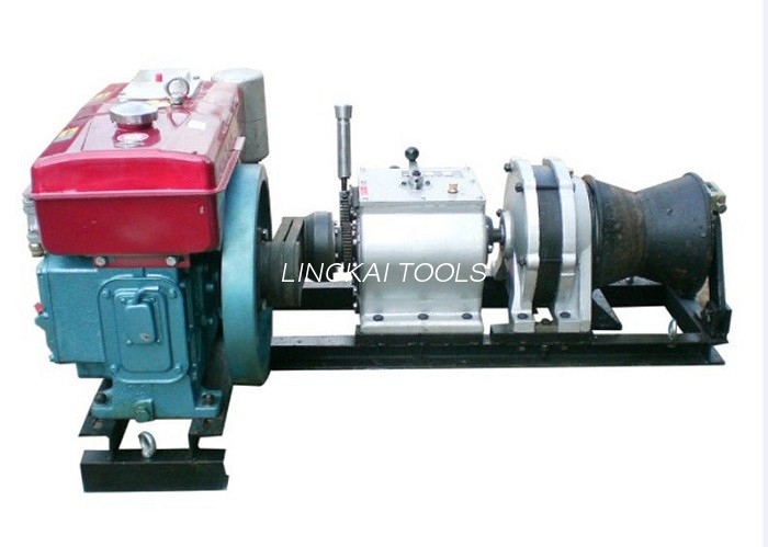 Maliit na Dami 5 Ton Cable Winch Puller Diesel Engine Powered Winch With Belt Driven