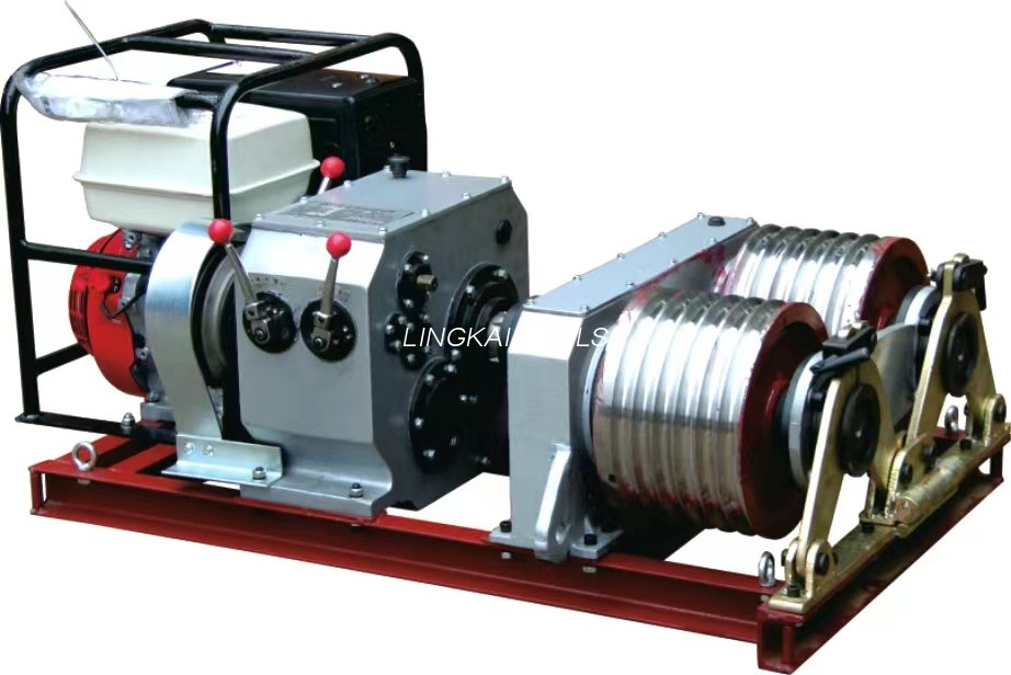 Double Drum 50KN Motorized Winches Ng Transmission Line Construction Equipment