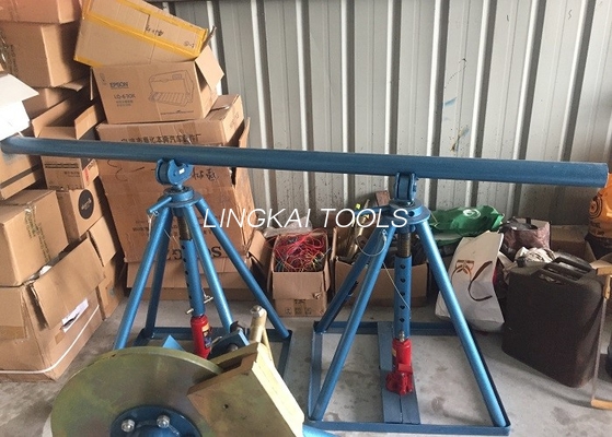 Line Construction Wire Reel Stand , Ton Adjustable Cable Jack Stands