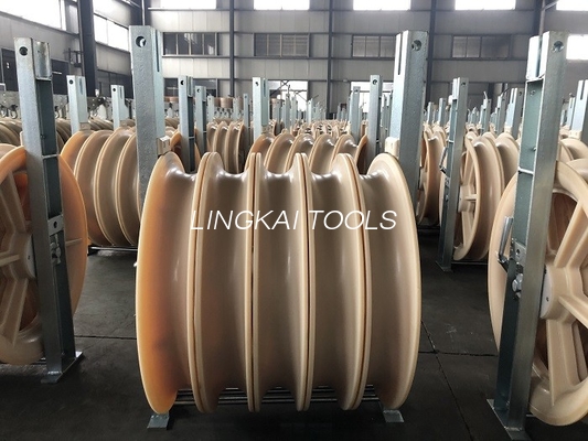Pinagsamang Tatlong Nylon Wheel Conductor Stringing Blocks Para sa Transmission Line